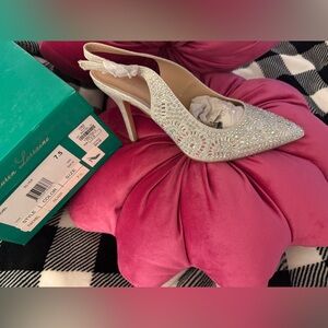 Lauren Lorraine Silver Embellished Heels